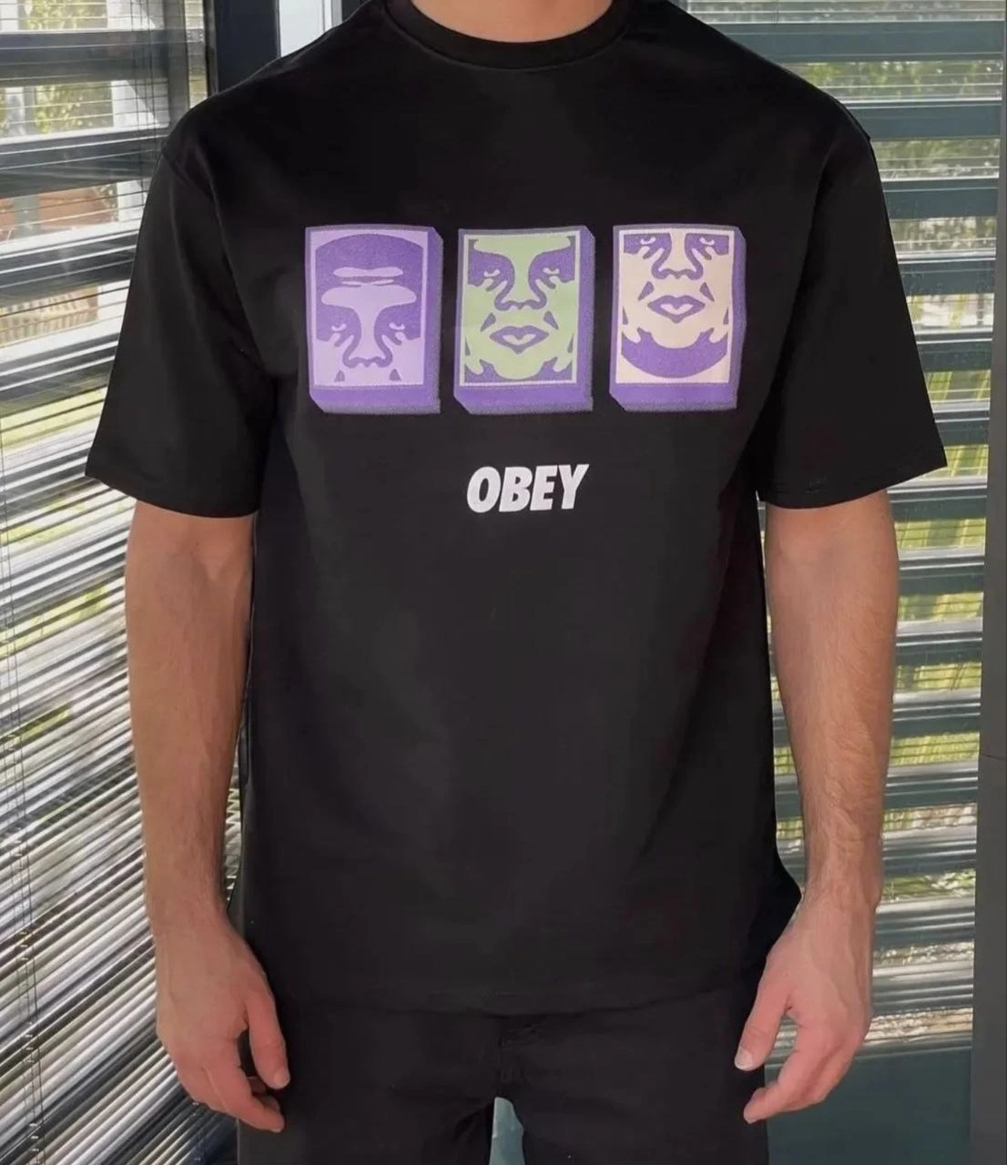 ASSEMA ERKEK Bisiklet Yaka Baskılı Oversize Kısa kol  T-Shirt - Siyah
