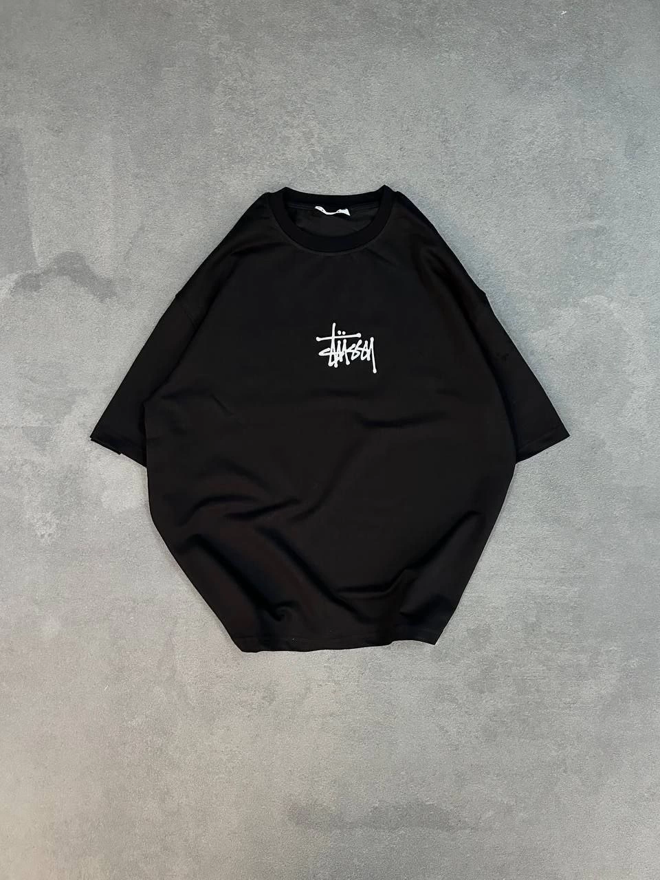 ASSEMA ERKEK Bisiklet Yaka Baskılı  Ovarsize  Kısa kol T-Shirt - Siyah