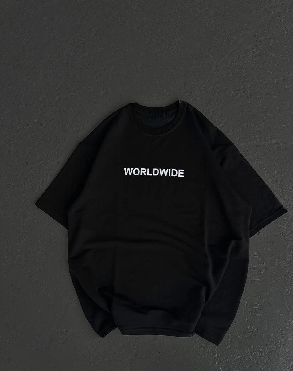 ASSEMA Kadın Baskılı T-Shirt Kısa Kol Bisiklet Yaka Oversize Rahat Kalıp Günlük Tişört   - Siyah