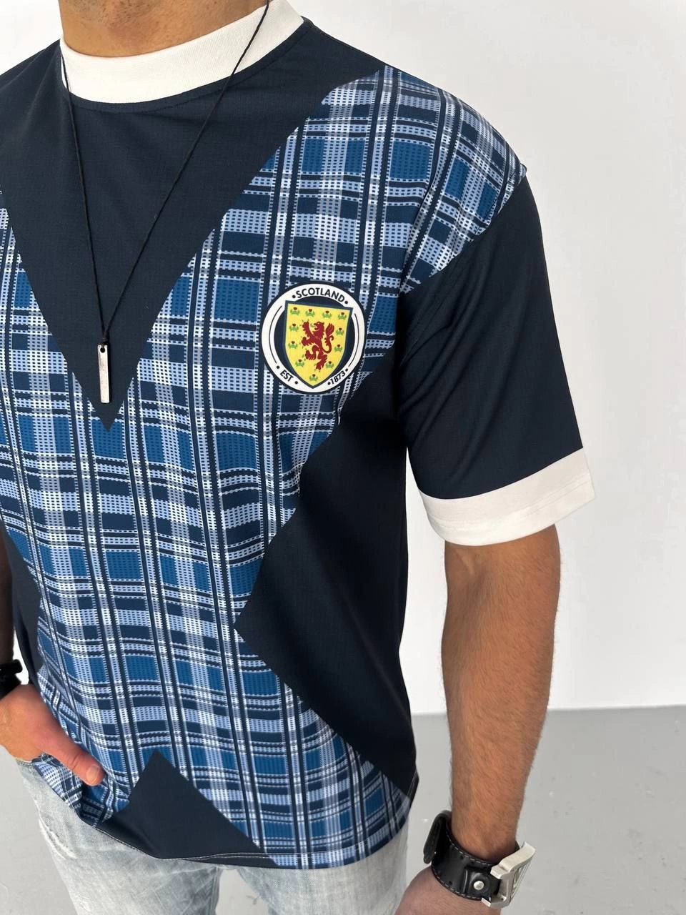 ASSEMA ERKEK Bisiklet Yaka Baskılı Kısa kol Oversize T-Shirt - Siyah