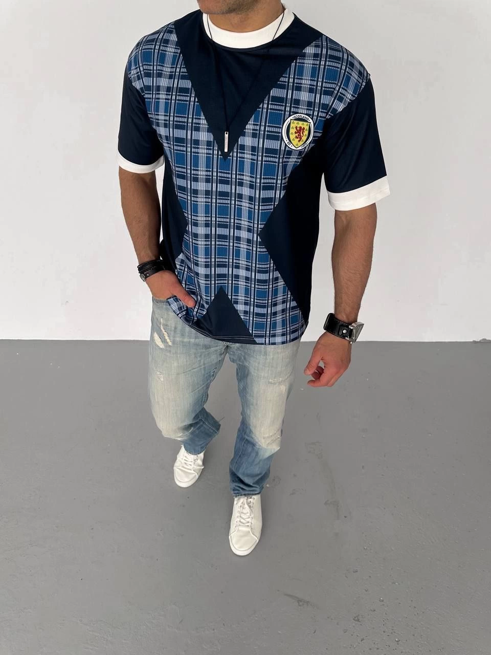 ASSEMA ERKEK Bisiklet Yaka Baskılı Kısa kol Oversize T-Shirt - Siyah
