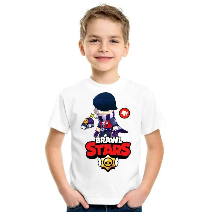 ASSEMA Unisex Bisiklet Yaka Kısa Kol Baskılı Çocuk T-Shirt - Beyaz