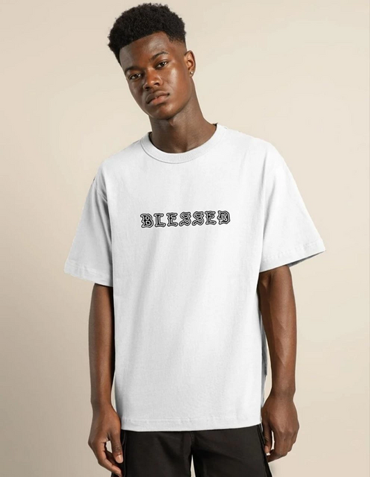 ASSEMA ERKEK Bisiklet Yaka Oversize Baskılı T-Shirt - Beyaz