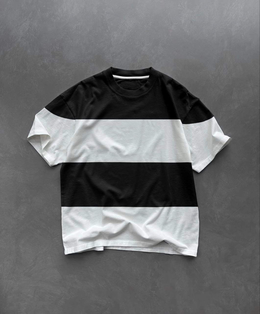 ASSEMA Erkek Bisiklet Yaka Parçalı  Kısa kol T-Shirt - Siyah