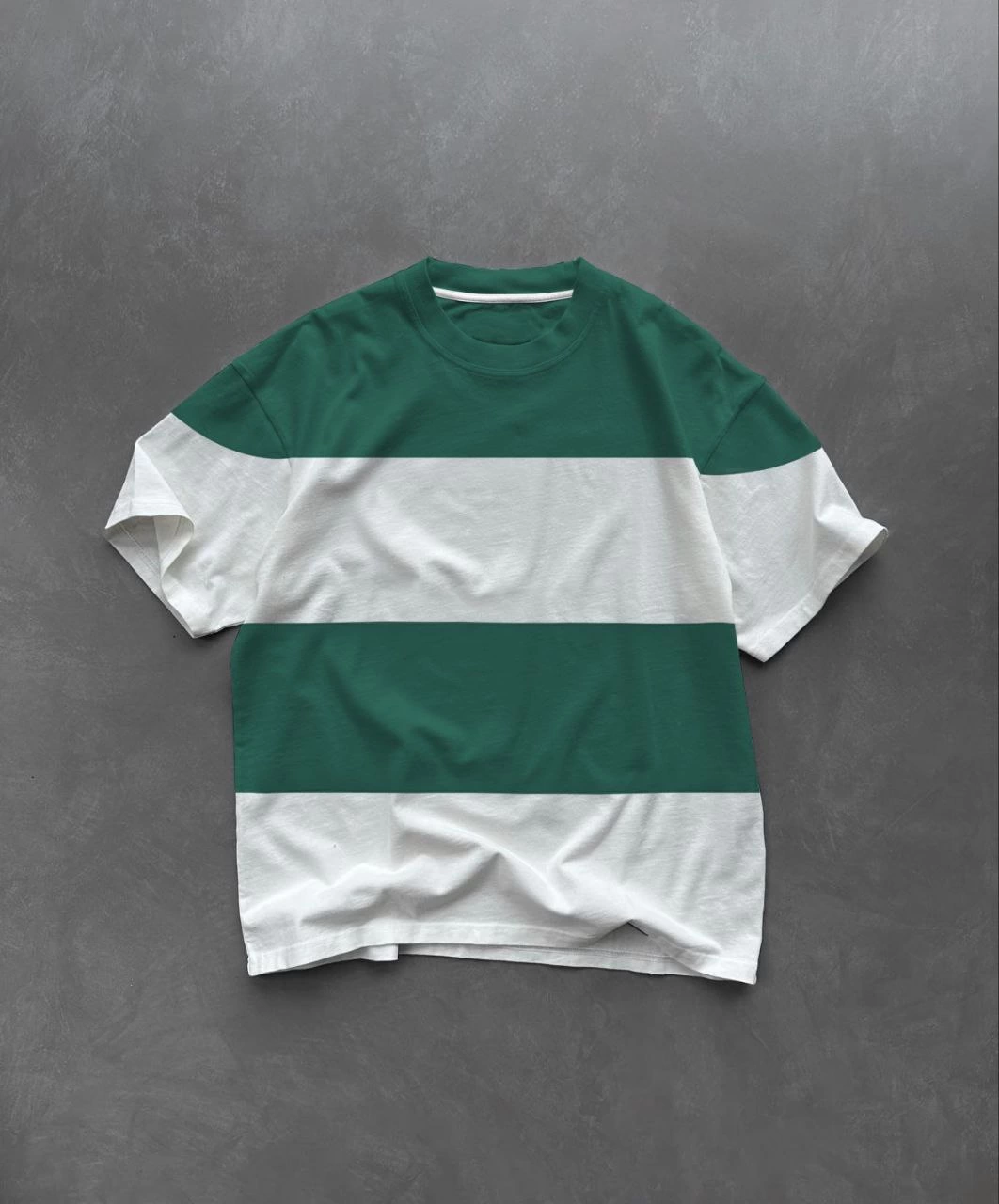 ASSEMA Erkek  Kısa kol Bisiklet Yaka Parçalı T-Shirt - Yeşil