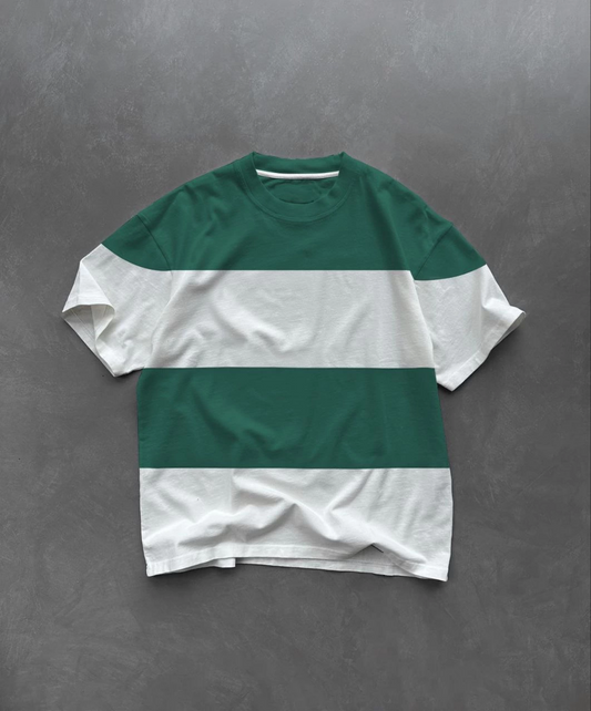 ASSEMA Erkek  Kısa kol Bisiklet Yaka Parçalı T-Shirt - Yeşil
