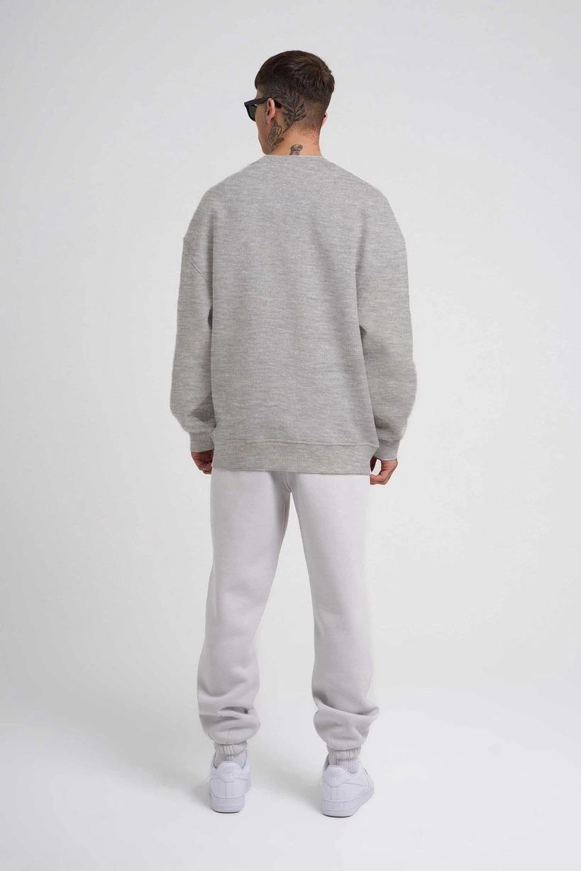 ASSEMA ERKEK Biskilet Yaka Üç İplik SweatShirt - Gri