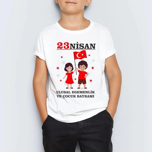 ASSEMA Unisex Çocuk Baskılı T-Shirt - Beyaz