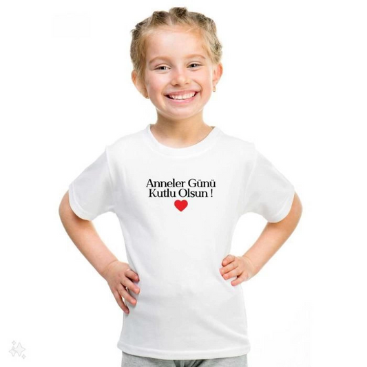 ASSEMA Unisex Çocuk Baskılı T-Shirt - Beyaz
