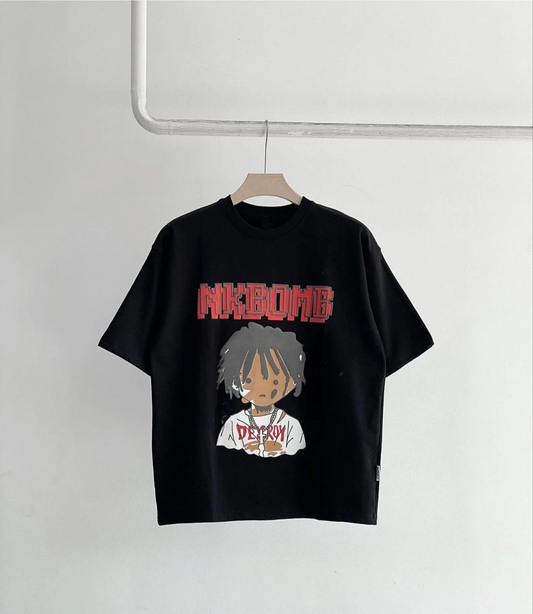 ASSEMA Unisex Çocuk Baskılı T-Shirt - Siyah