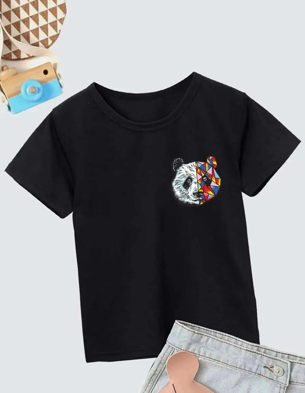 ASSEMA Unisex Çocuk Baskılı T-Shirt - Siyah