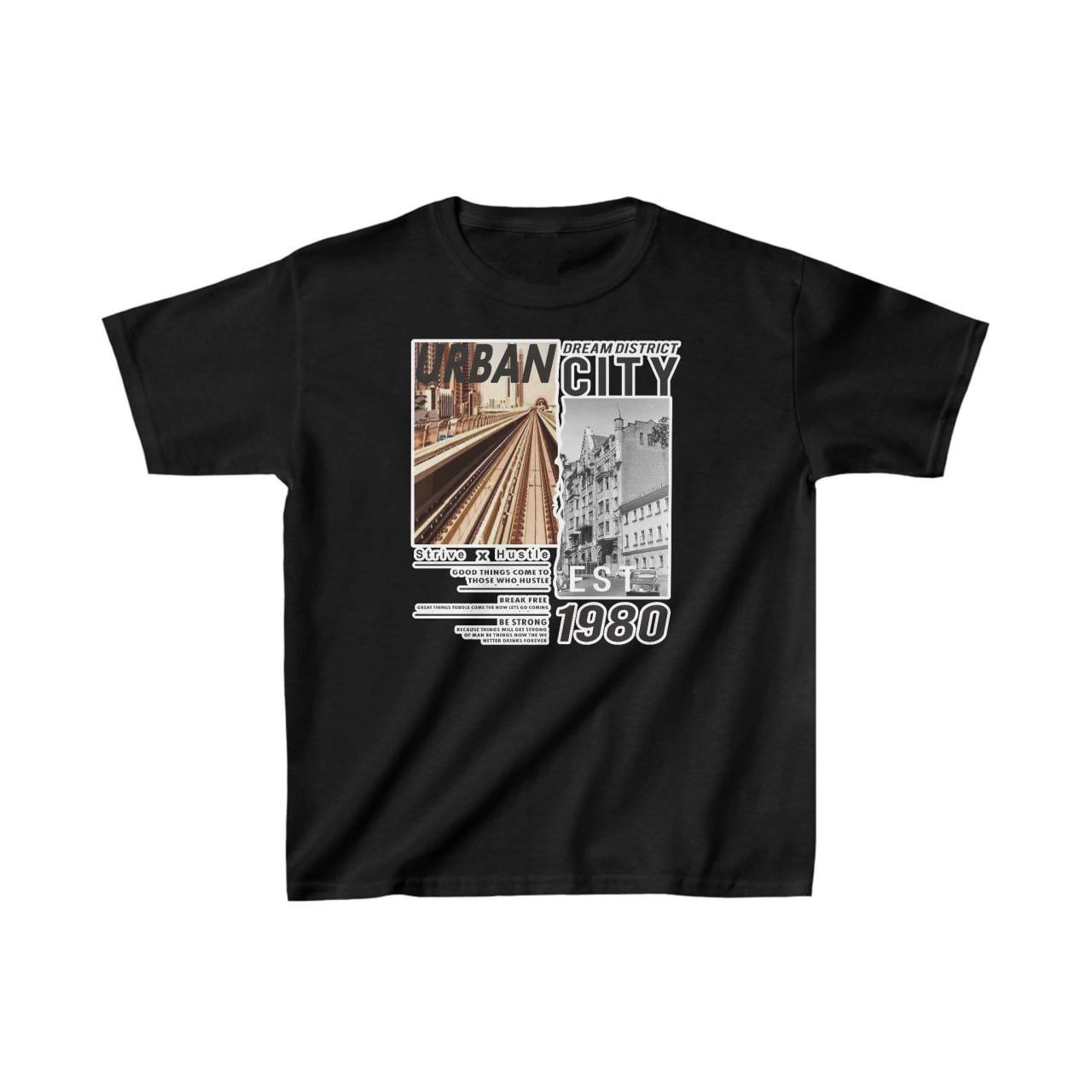 ASSEMA Unisex Çocuk Baskılı T-Shirt - Siyah