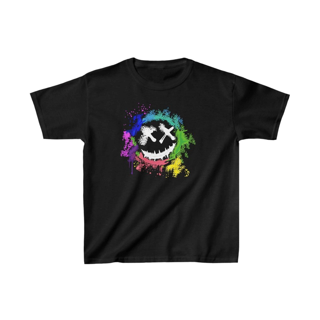 ASSEMA Unisex Çocuk Baskılı T-Shirt - Siyah