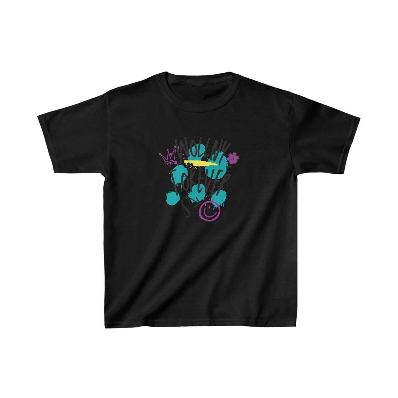 ASSEMA Unisex Çocuk Baskılı T-Shirt - Siyah