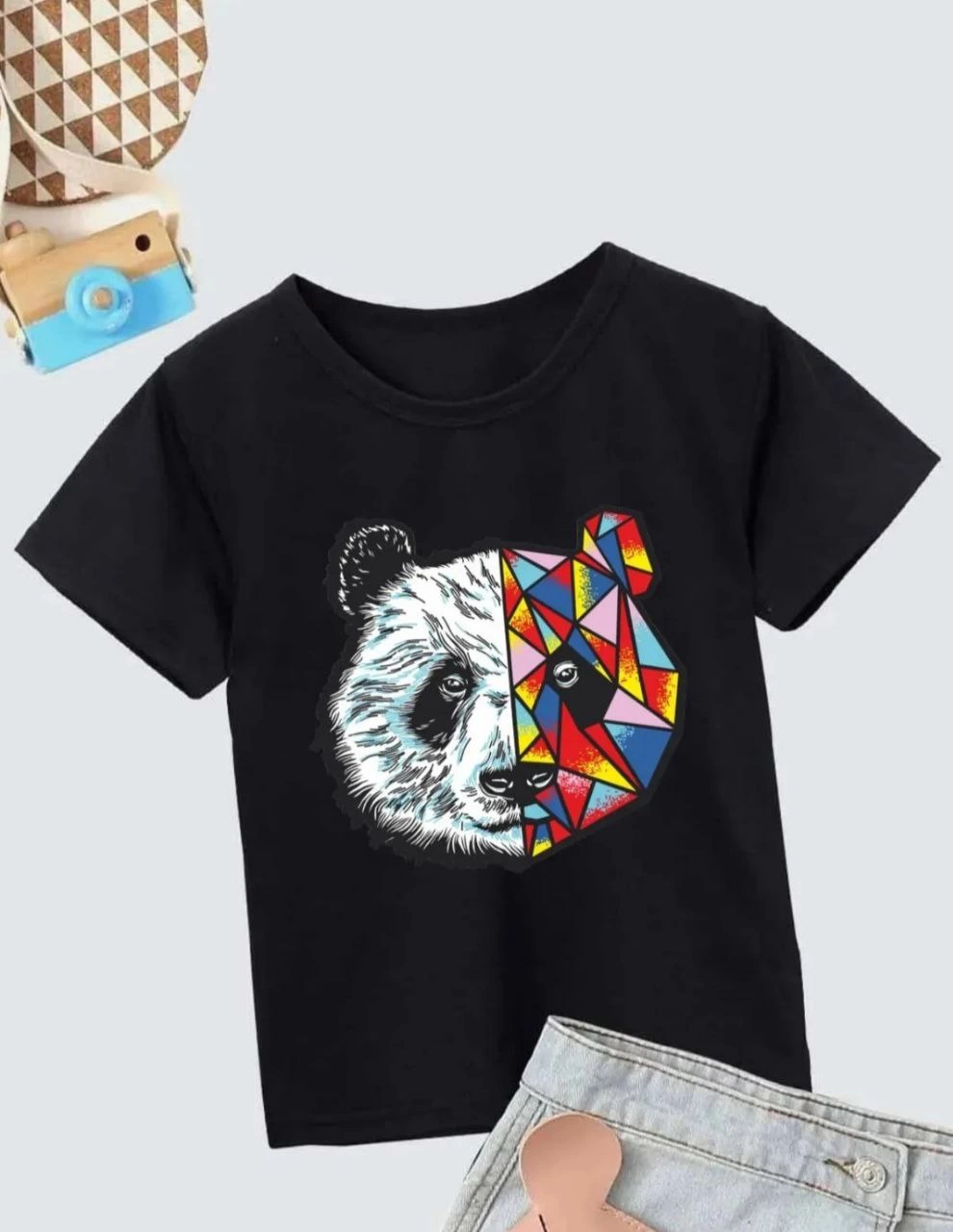 ASSEMA Unisex Çocuk Baskılı T-Shirt - Siyah
