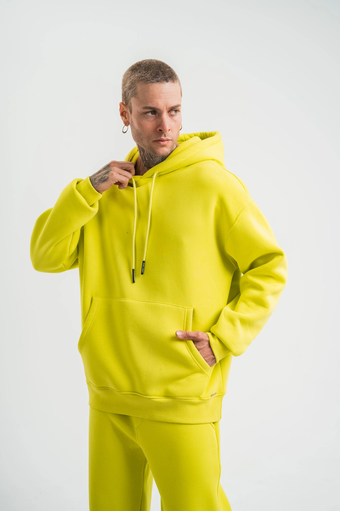 ASSEMA ERKEK Double Oversize Kapşonlu SweatShirt - Sarı