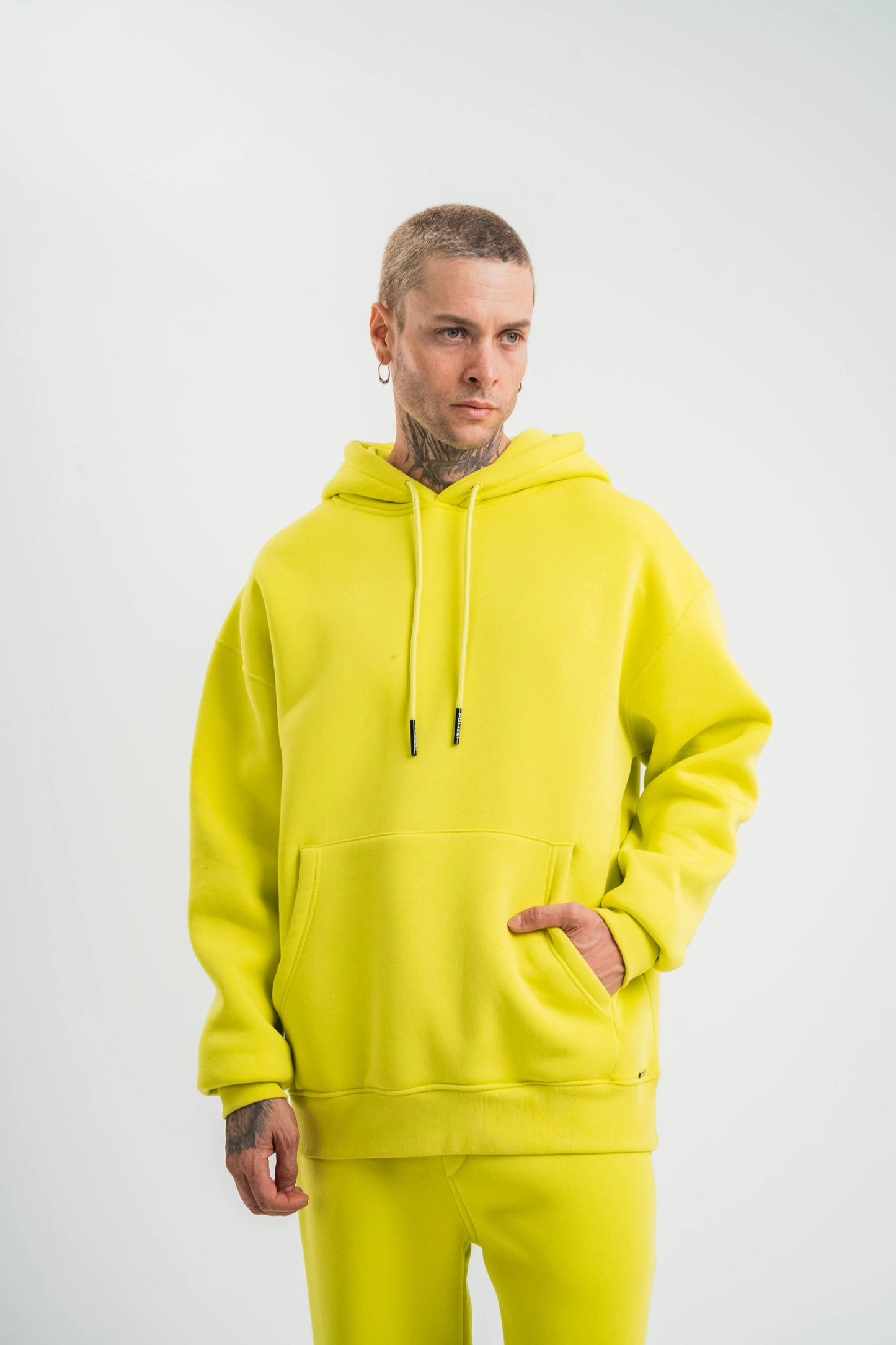 ASSEMA ERKEK Double Oversize Kapşonlu SweatShirt - Sarı