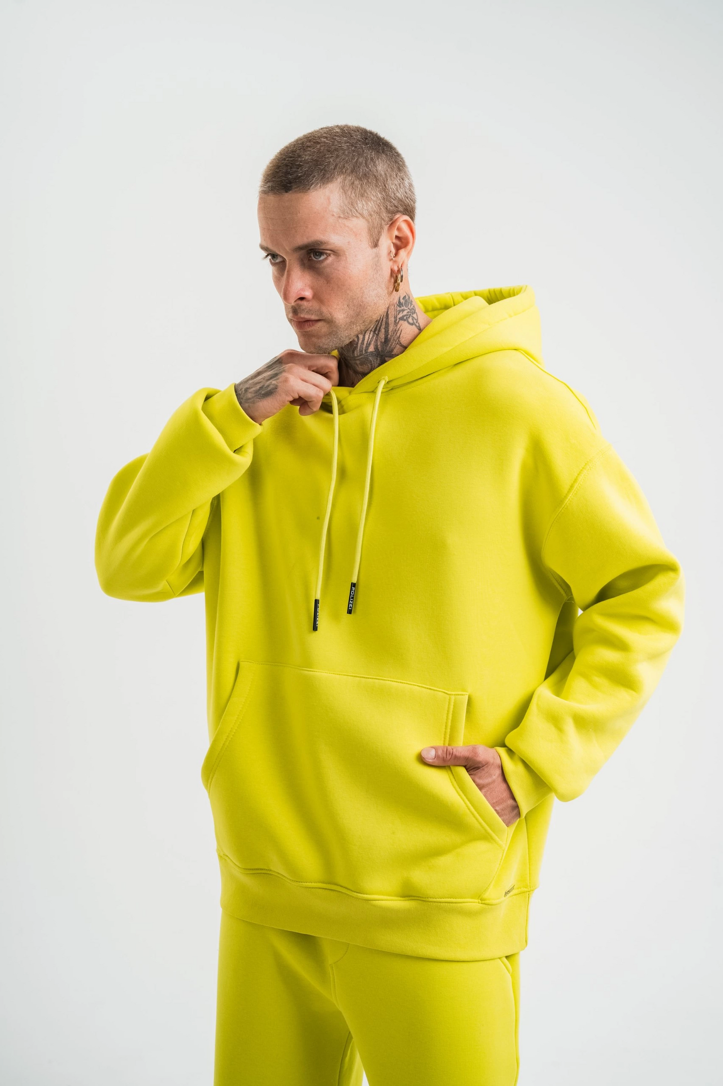 ASSEMA ERKEK Double Oversize Kapşonlu SweatShirt - Sarı