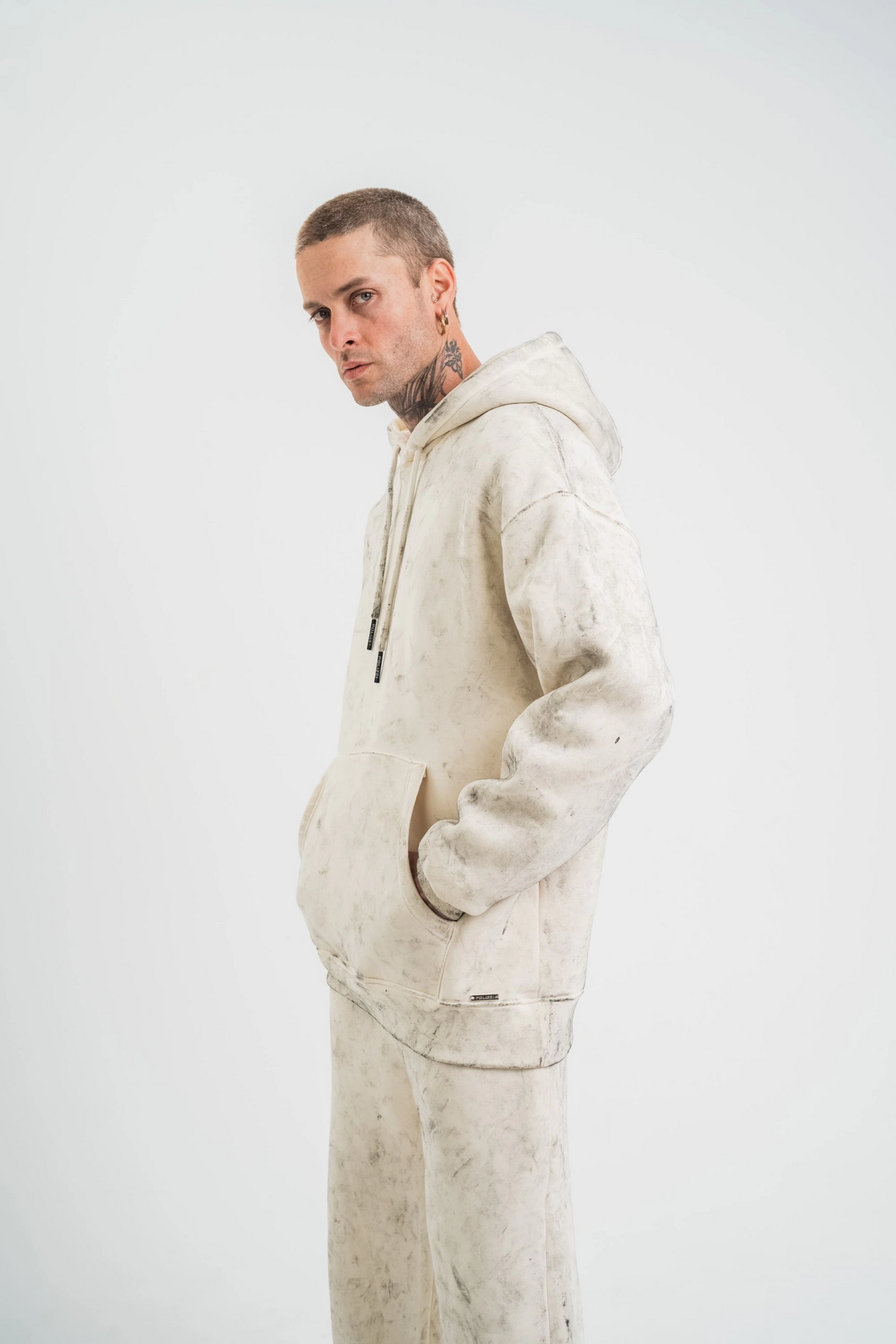 ASSEMA ERKEK Double Oversize Kapşonlu Yıkamalı SweatShirt - Krem