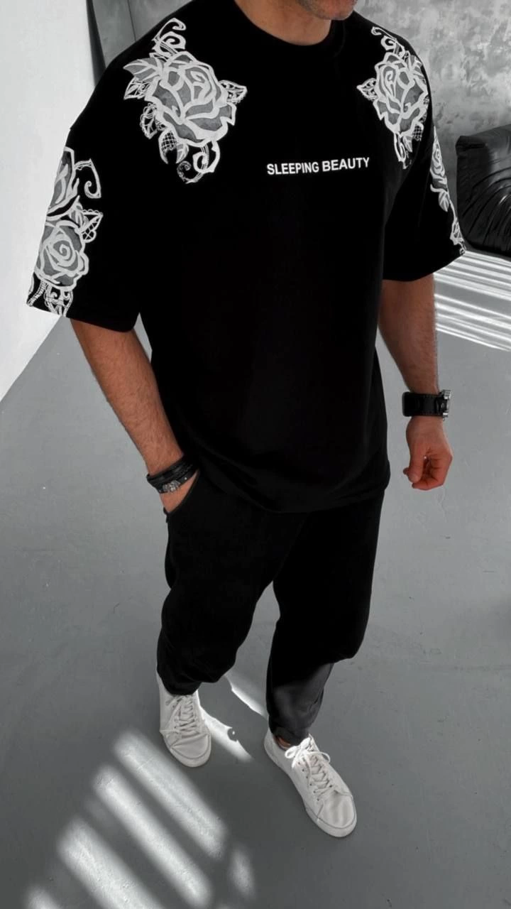 ASSEMA ERKEK Baskılı  Kısa kol T-Shirt - Siyah