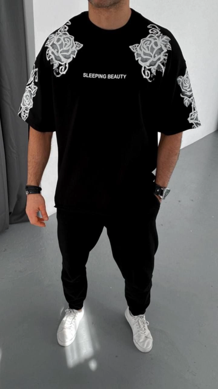 ASSEMA ERKEK Baskılı  Kısa kol T-Shirt - Siyah