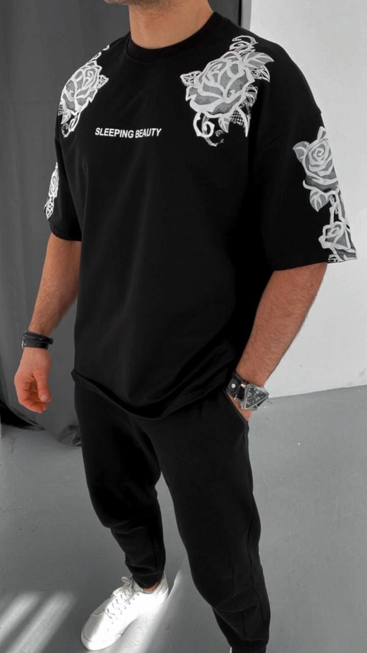 ASSEMA ERKEK Baskılı  Kısa kol T-Shirt - Siyah