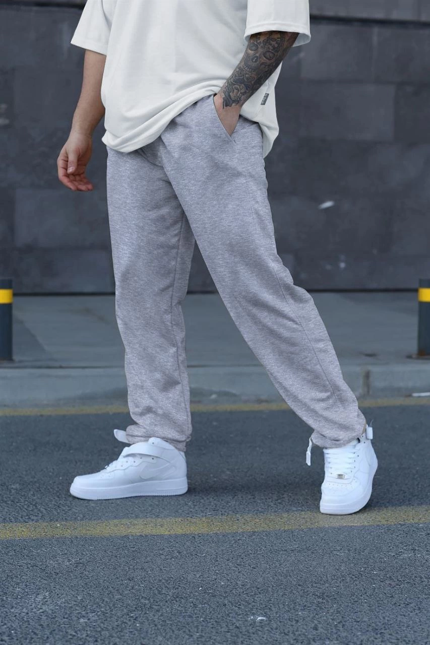 ASSEMA Unisex İki İplik Eşofman Altı - Gri