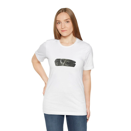 ASSEMA Kadın Bisiklet Yaka Baskılı  kısa kol T-Shirt - Beyaz