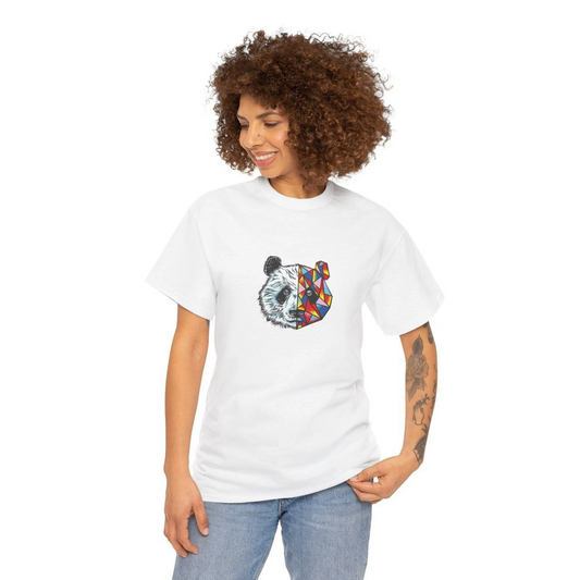 ASSEMA Kadın Bisiklet Yaka Baskılı  Kısa kol T-Shirt - Beyaz