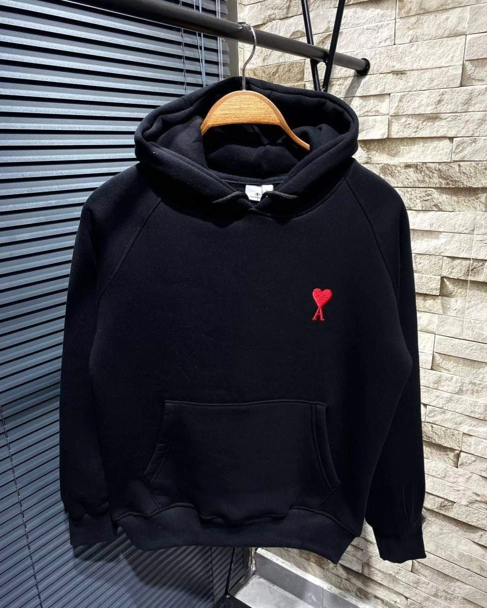 ASSEMA Kadın Kapşonlu Baskılı Sweetshirt - Siyah