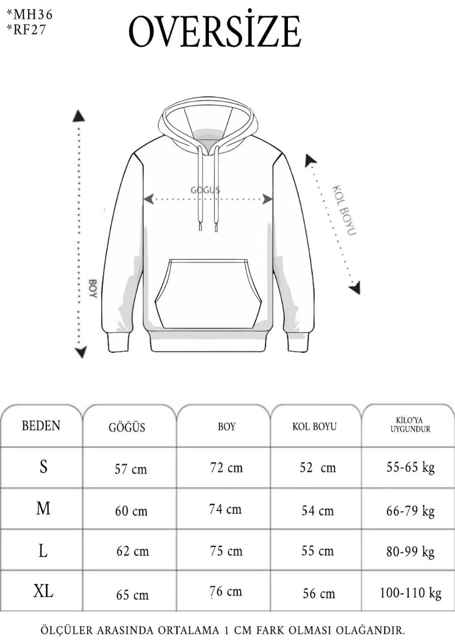 ASSEMA Erkek Nakış İşlemeli Kapşonlu Antrasit Sweatshirt Üç İplik Double Oversize- Füme