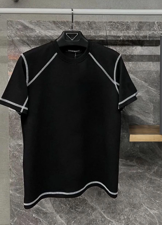 ASSEMA Unisex Karoyaka Dikişli Oversize T-Shirt - Siyah