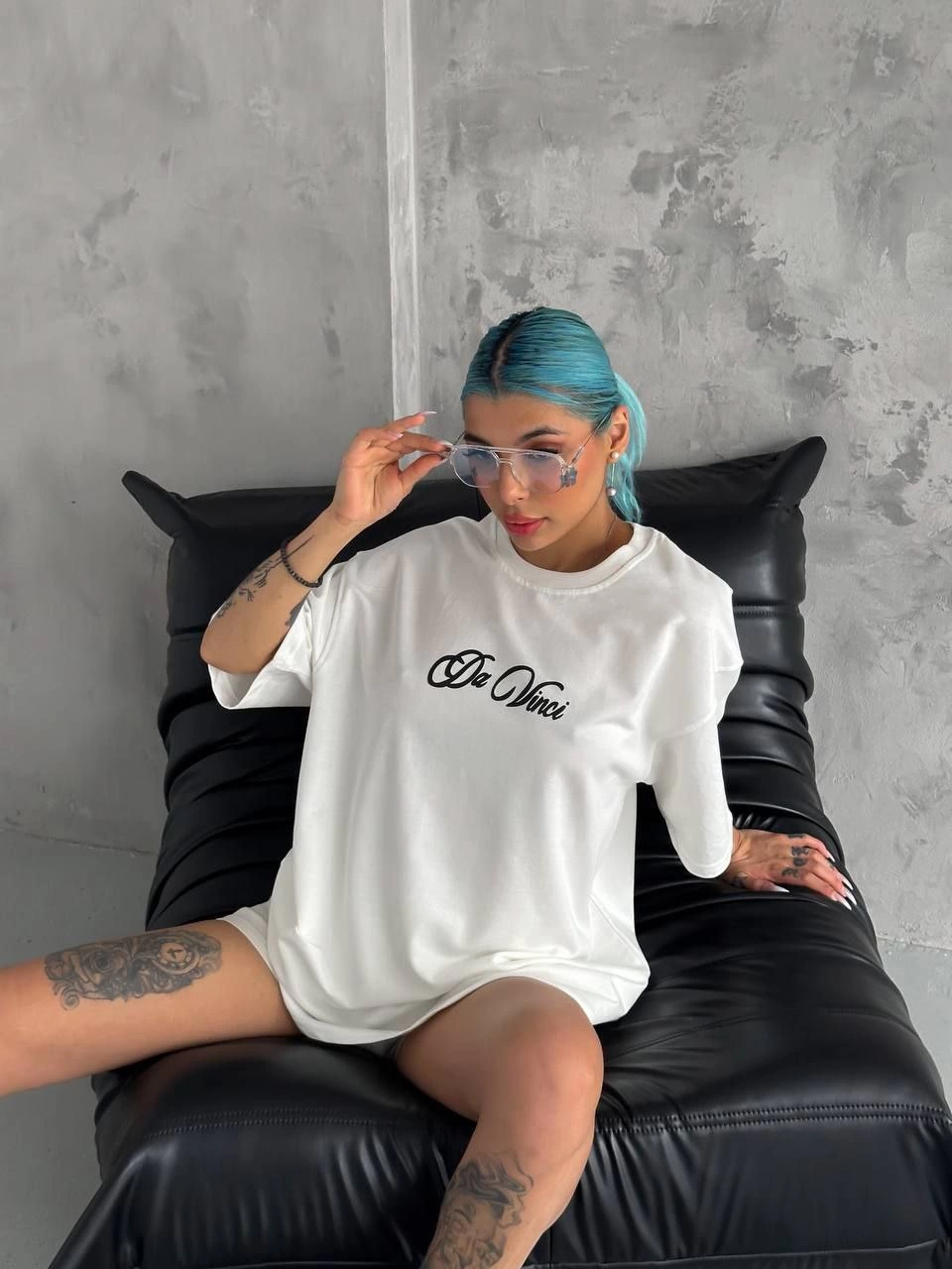 ASSEMA Kadın Baskılı T-Shirt Kısa Kol Bisiklet Yaka Ovarsize Rahat Kalıp Günlük Tişört - Beyaz