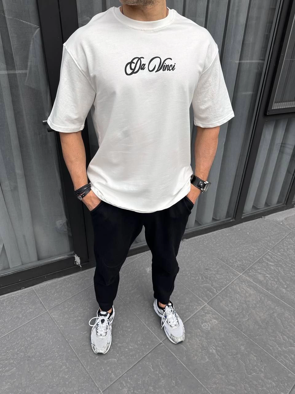 ASSEMA Erkek Baskılı T-Shirt Kısa Kol Bisiklet Yaka Regular Fit Rahat Kalıp Günlük Tişört - Beyaz