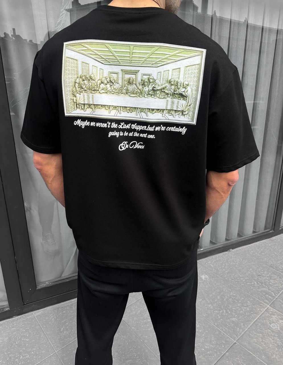 ASSEMA Erkek Baskılı T-Shirt Kısa Kol Bisiklet Yaka Regular Fit Rahat Kalıp Günlük Tişört - Siyah