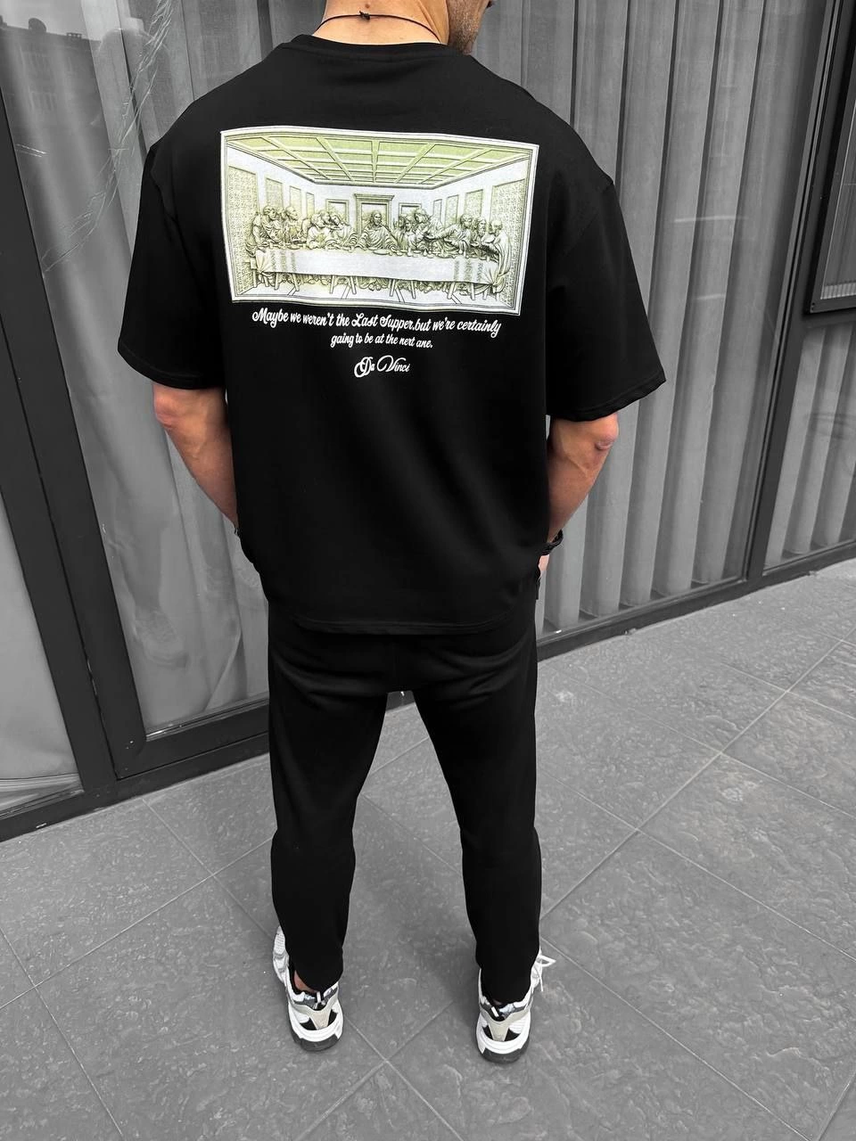 ASSEMA Erkek Baskılı T-Shirt Kısa Kol Bisiklet Yaka Regular Fit Rahat Kalıp Günlük Tişört - Siyah