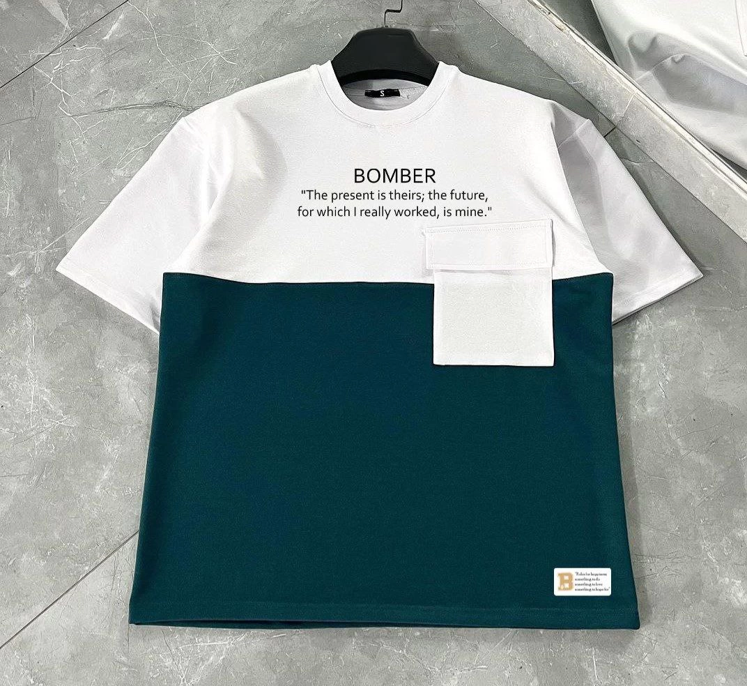 ASSEMA ERKEK Torba Cep Detaylı  Parçalı T-Shirt - Lacivert