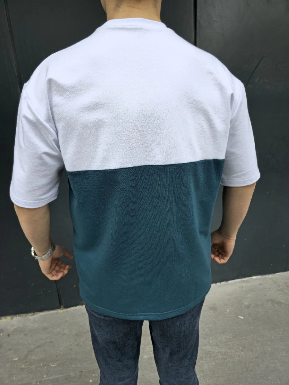 ASSEMA Erkek Torba Cep Detaylı Parçalı T-Shirt - Lacivert