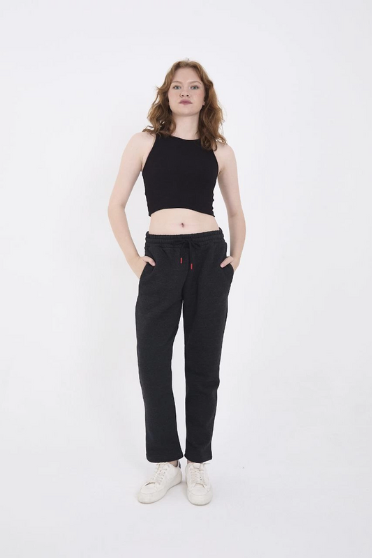 ASSEMA Unisex Üç İplik Basic Eşofman Pantolon - Antrasit