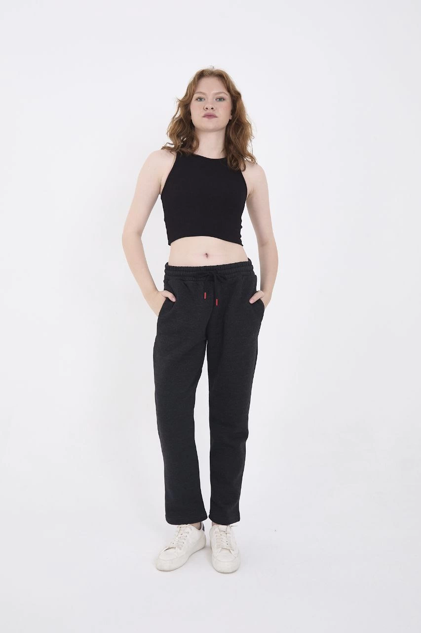 ASSEMA Unisex Üç İplik Basic Eşofman Pantolon - Antrasit