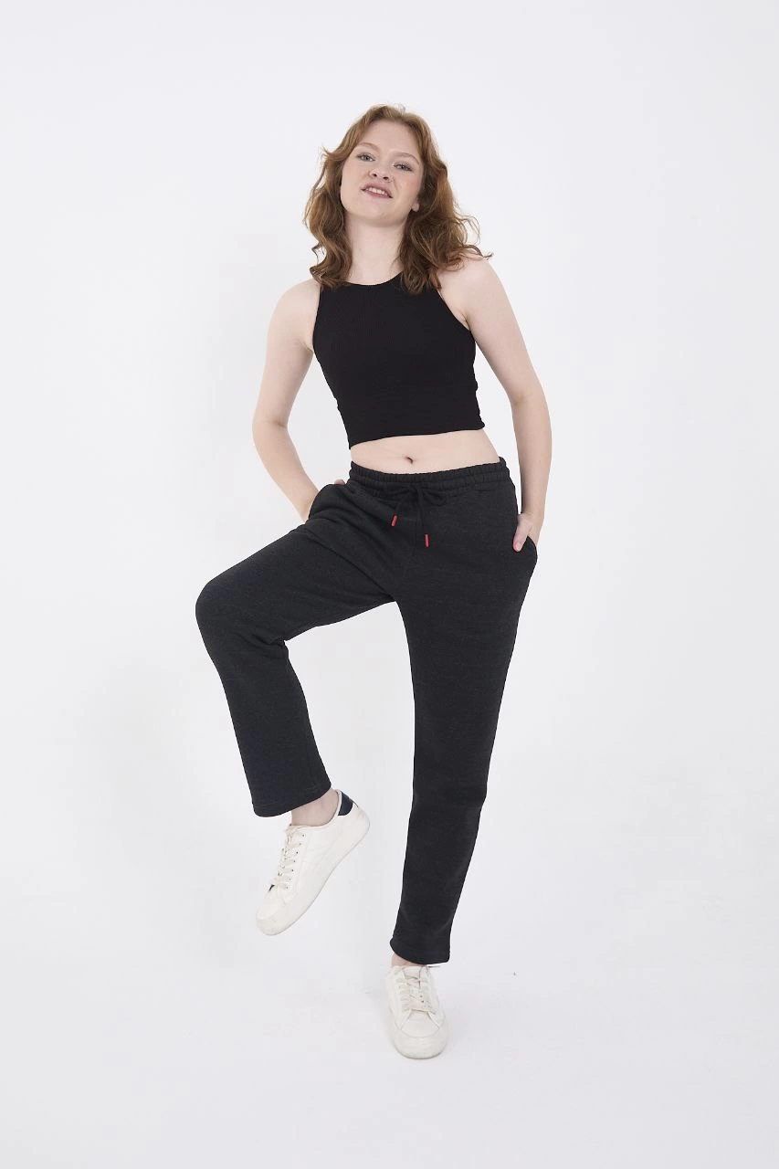 ASSEMA Unisex Üç İplik Basic Eşofman Pantolon - Antrasit