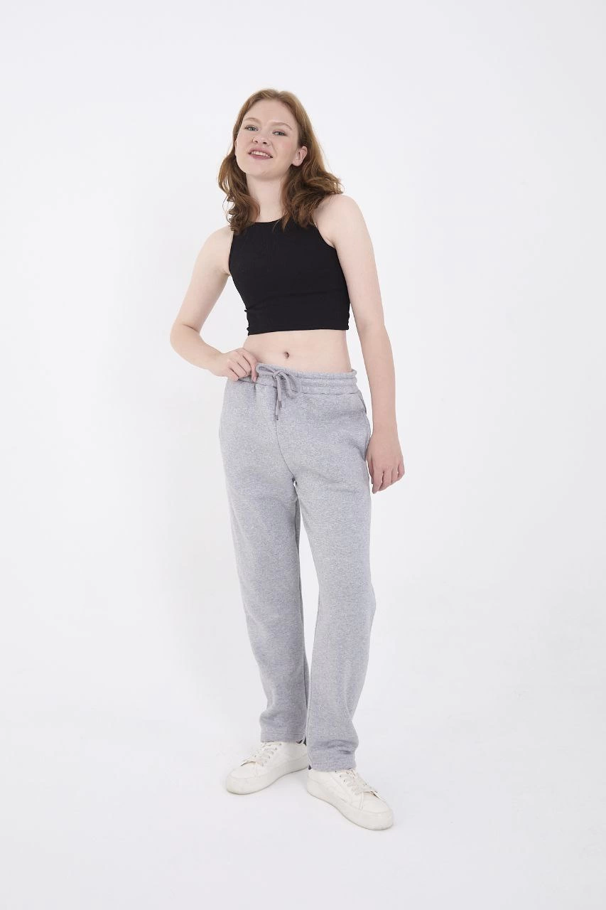ASSEMA Unisex Üç İplik Basic Eşofman Pantolon - Gri