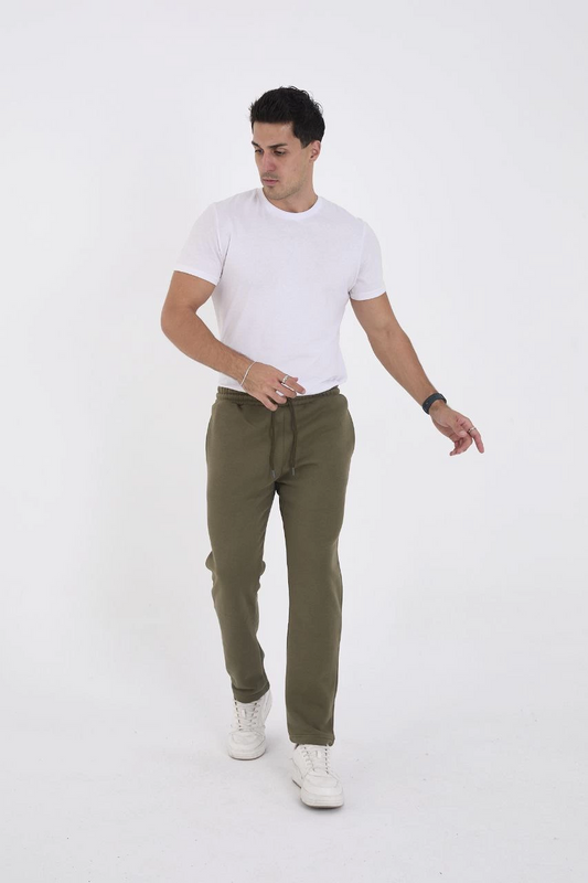 ASSEMA Unisex Üç İplik Basic Eşofman Pantolon - Haki