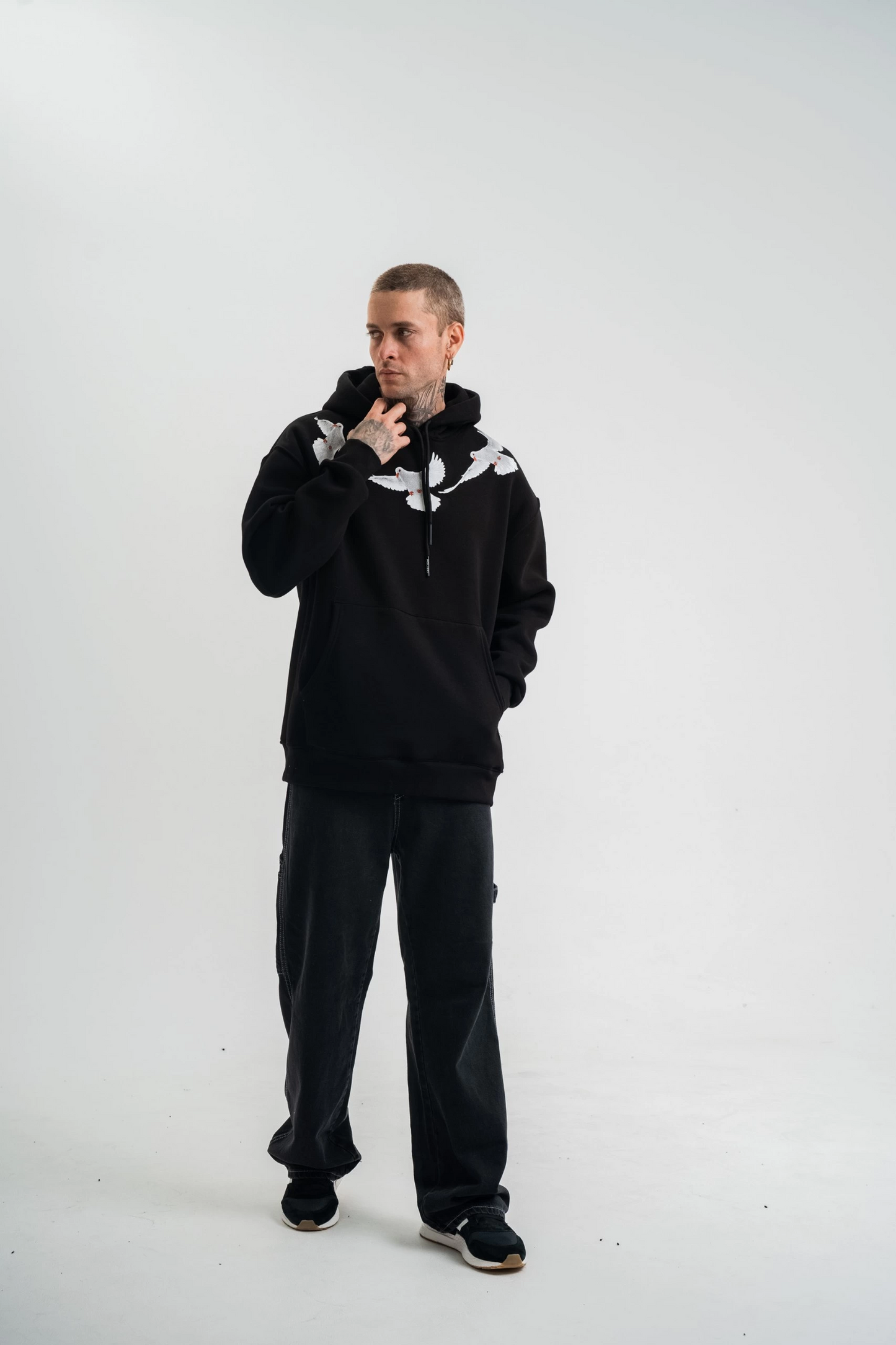 ASSEMA ERKEK Uzun Kol Bisiklet Yaka Yıkamalı SweatShirt - Siyah