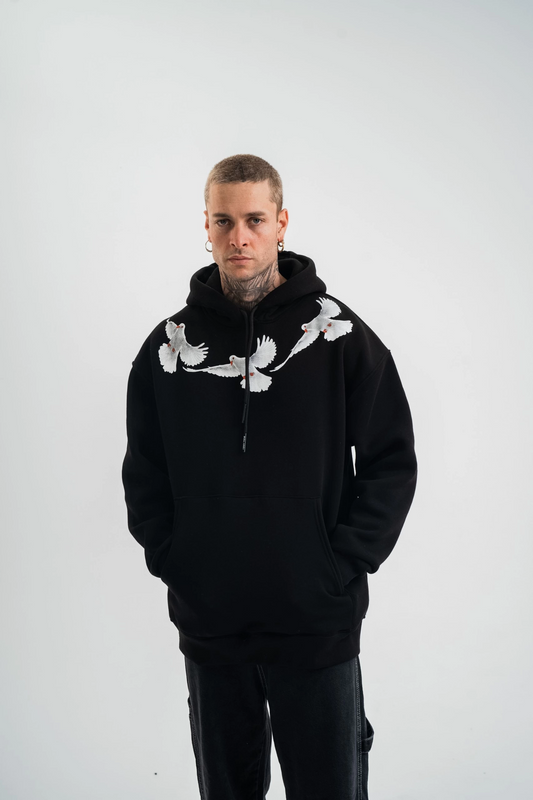 ASSEMA ERKEK Uzun Kol Bisiklet Yaka Yıkamalı SweatShirt - Siyah