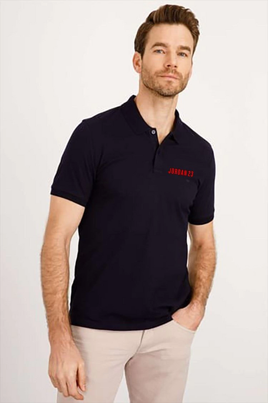 ASSEMA Erkek Pike Yakalı Tişort Düğmeli  Baskılı T-Shirt  - Beyaz