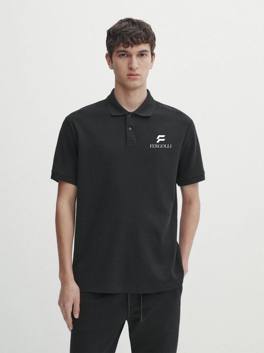 ASSEMA Erkek Pike Yakalı Tişort Düğmeli  Baskılı T-Shirt - Beyaz